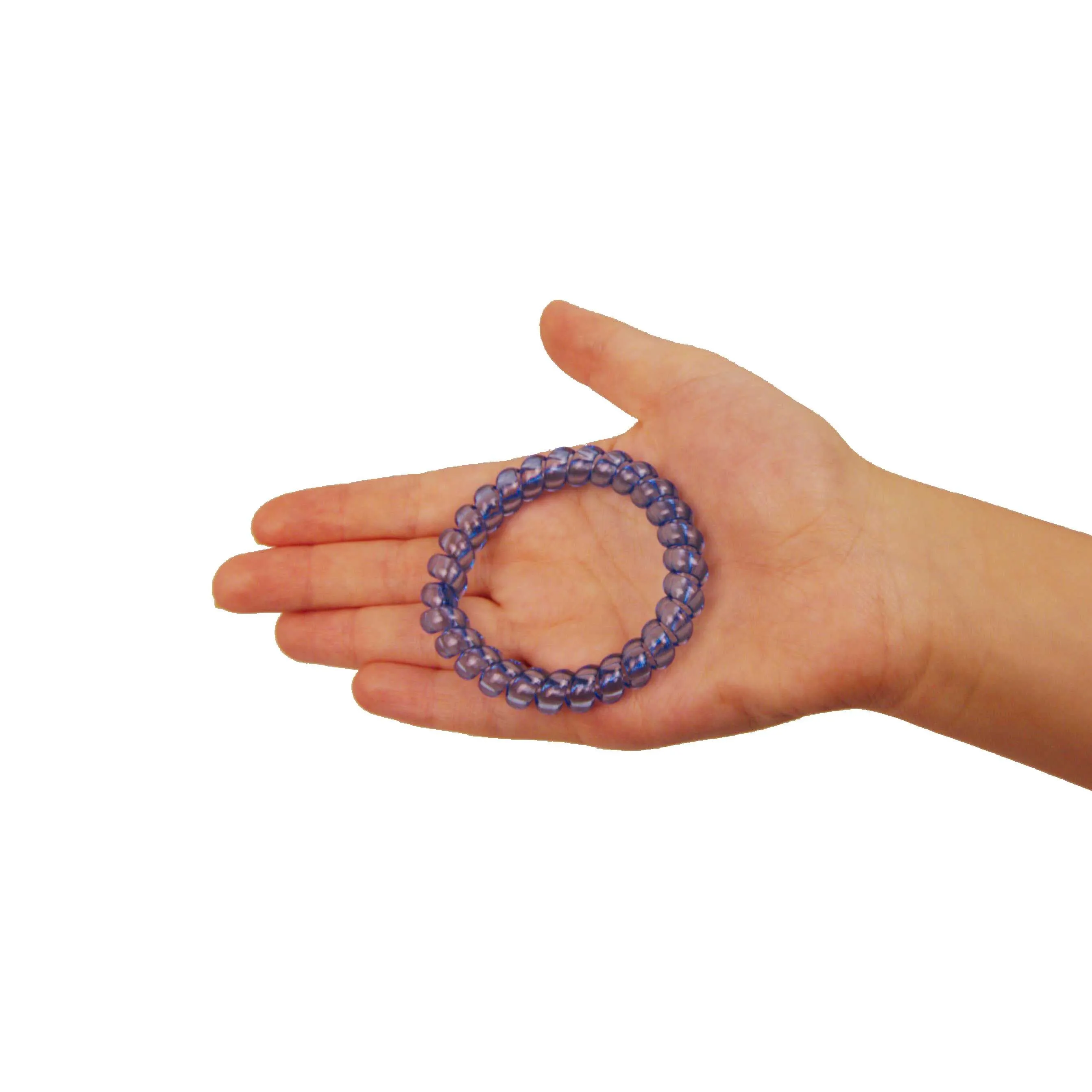 Amelia Beauty Products 8 Large Smooth Elastic Hair Coils, 2. 5in Diameter Thick Spiral Hair Ties, Gentle on Hair, Strong Hold and Minimizes Dents and Creases, Red, Gold and Blue