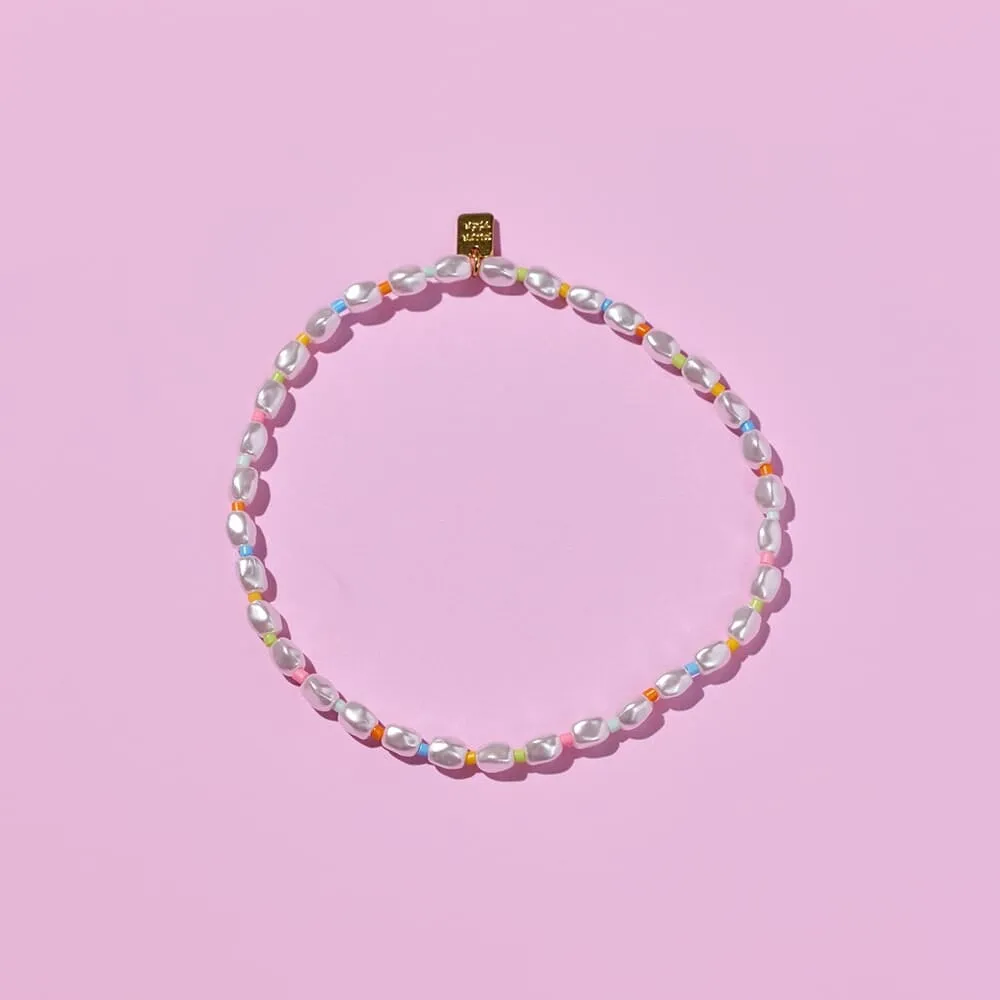Rainbow Reef Pearl Stretch Anklet